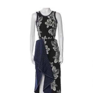 3.1 Phillip Lim Black and White Asymmetrical Floral Dress